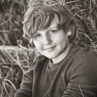 black and white beach portrait