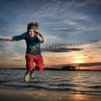 jump shot on the beach tybee sunset